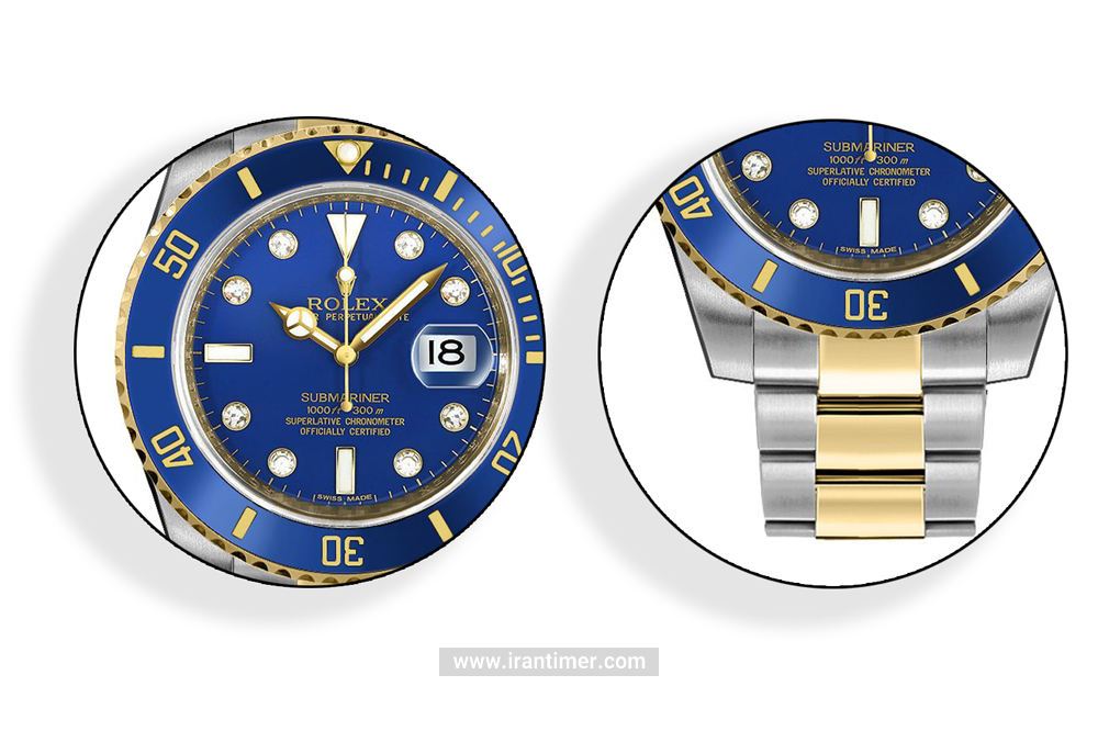 امکانات استفاده شده در ساعت مچی مردانه رولکس مدل 116613 blu Blue